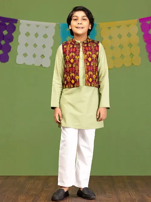 Plum Printed Handloom Cotton Coaty
